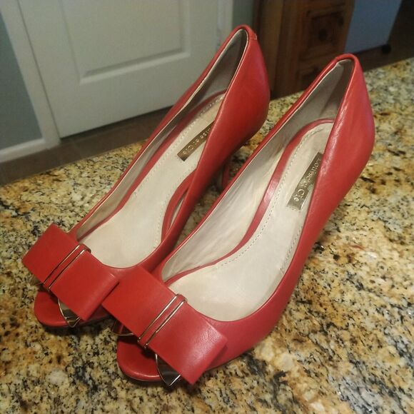 Louise et Cie LO-JORDYNA Women's LAVISH SHEEP NAPPA LEATHER PUMPS - Size 7M RED - Picture 6 of 12